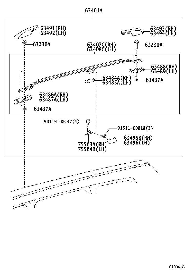 63111-60810 PANEL, ROOF product image