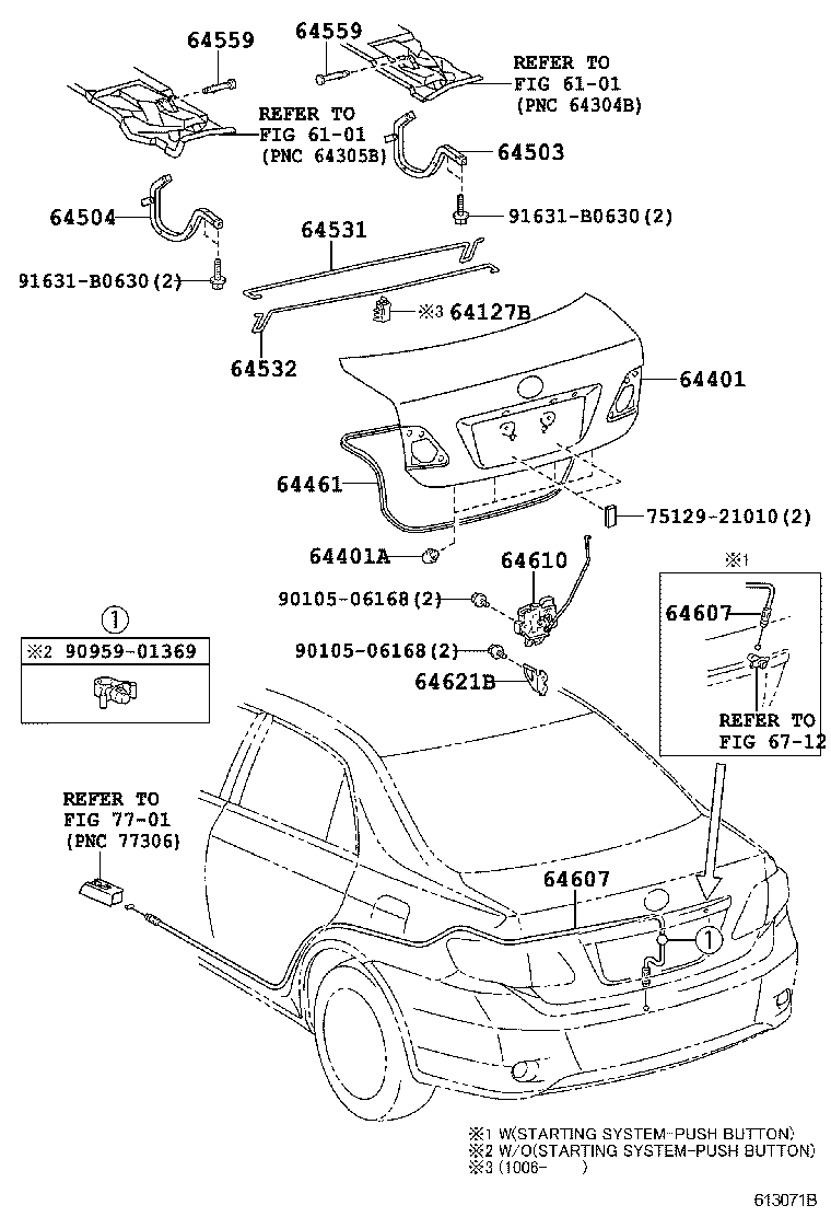 64461-02110 WEATHERSTRIP, LUGGAGE COMPARTMENT DOOR product image