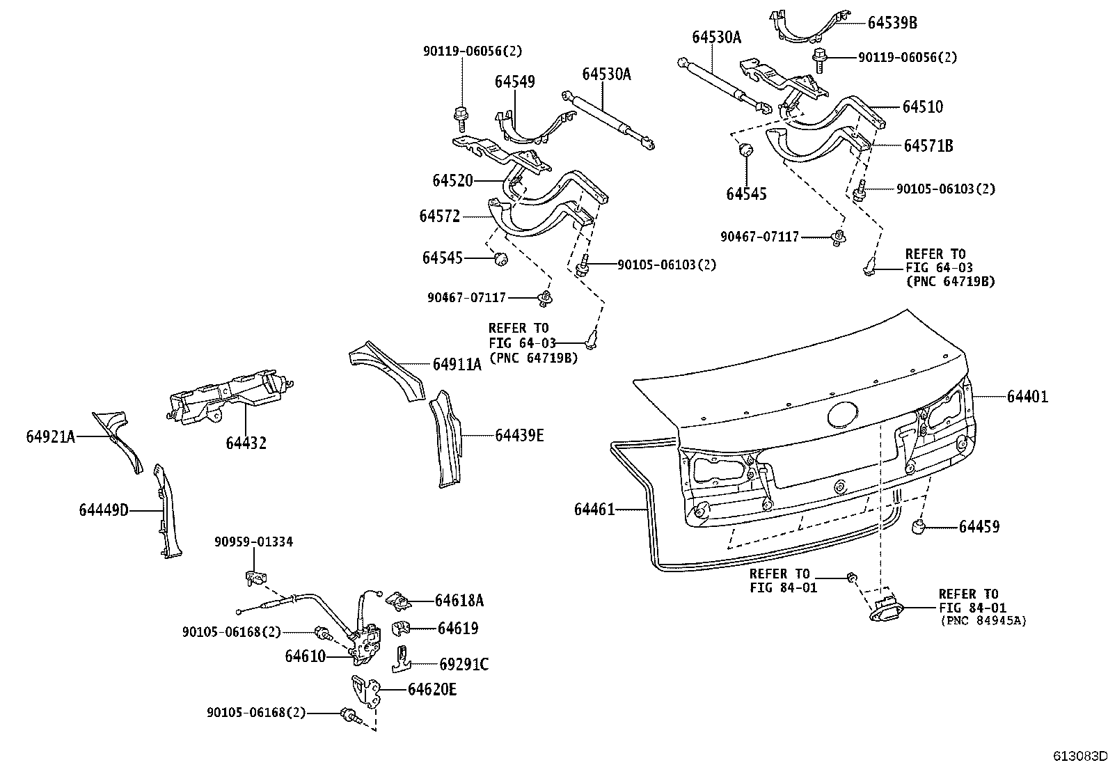 Toyota 64401-53200 PANEL SUB-ASSY, LUGGAGE COMPARTMENT DOOR