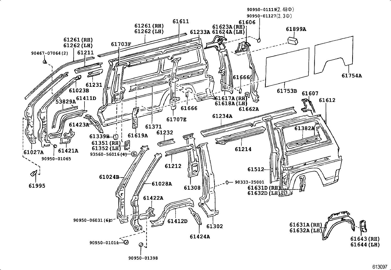 61601-95776 PANEL, QUARTER, RH product image