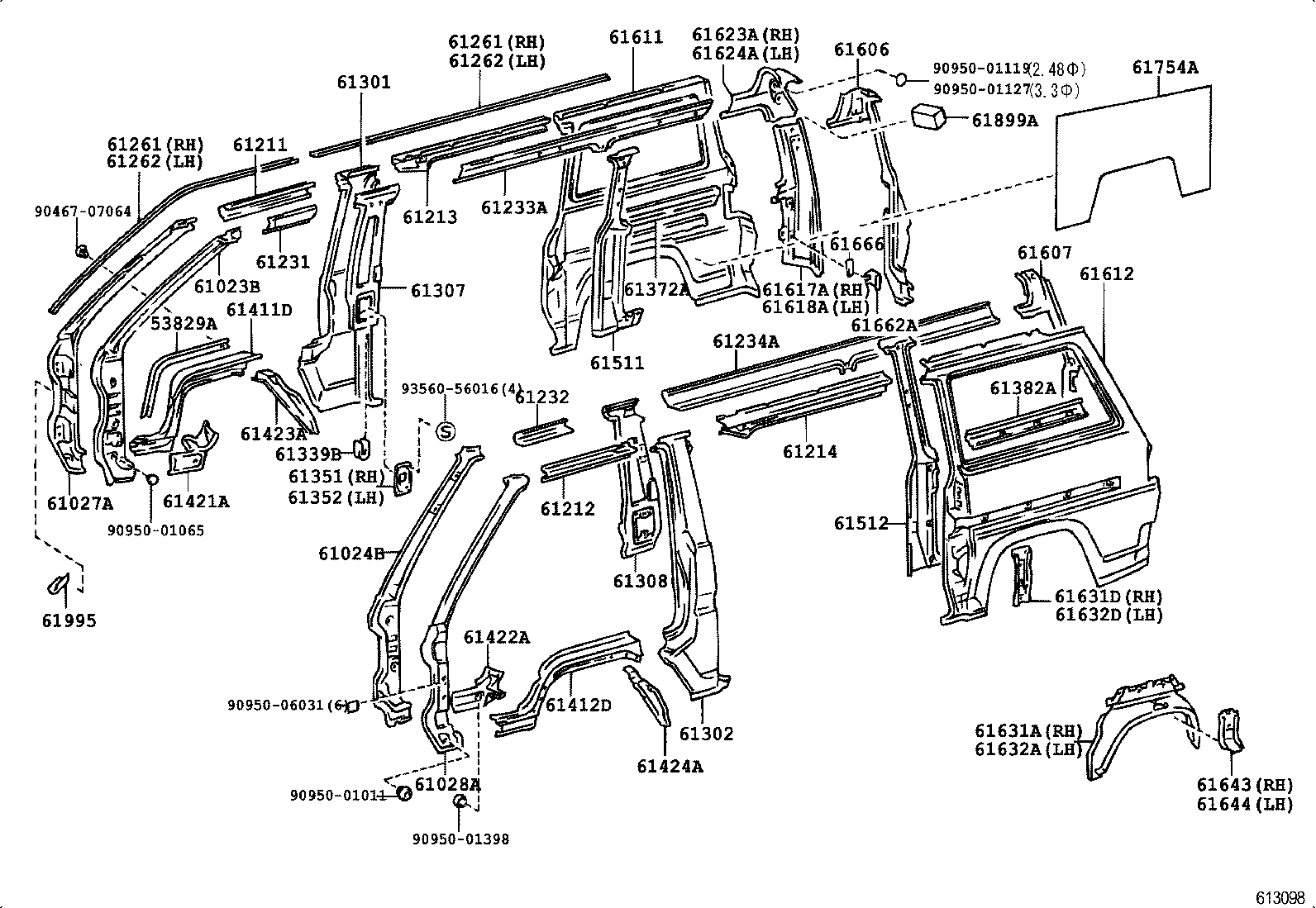 61601-95776 PANEL, QUARTER, RH product image