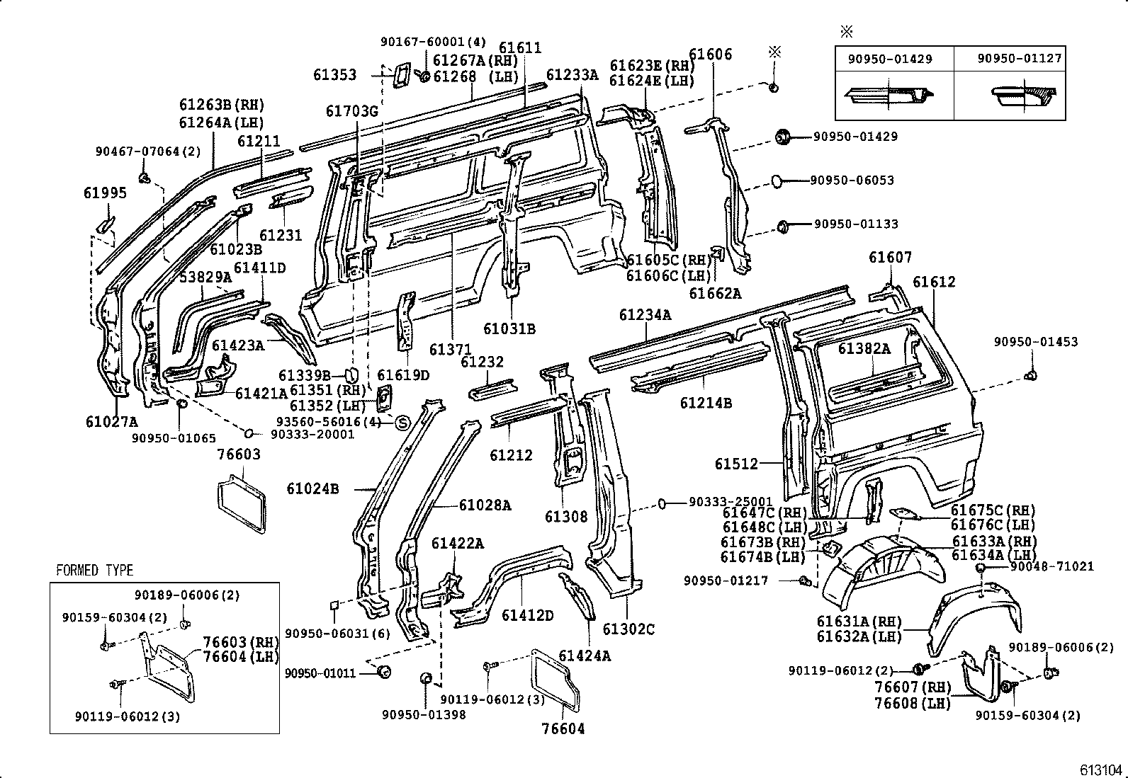 76604-95713 MUDGUARD SUB-ASSY, FRONT FENDER, LH product image