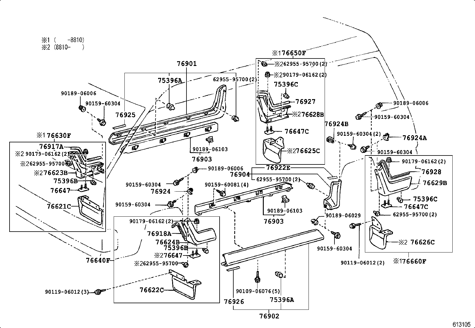 76604-95713 MUDGUARD SUB-ASSY, FRONT FENDER, LH product image