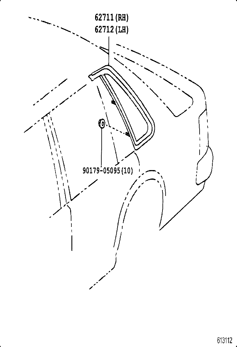 62720-20140 GLASS, QUARTER WINDOW, LH product image