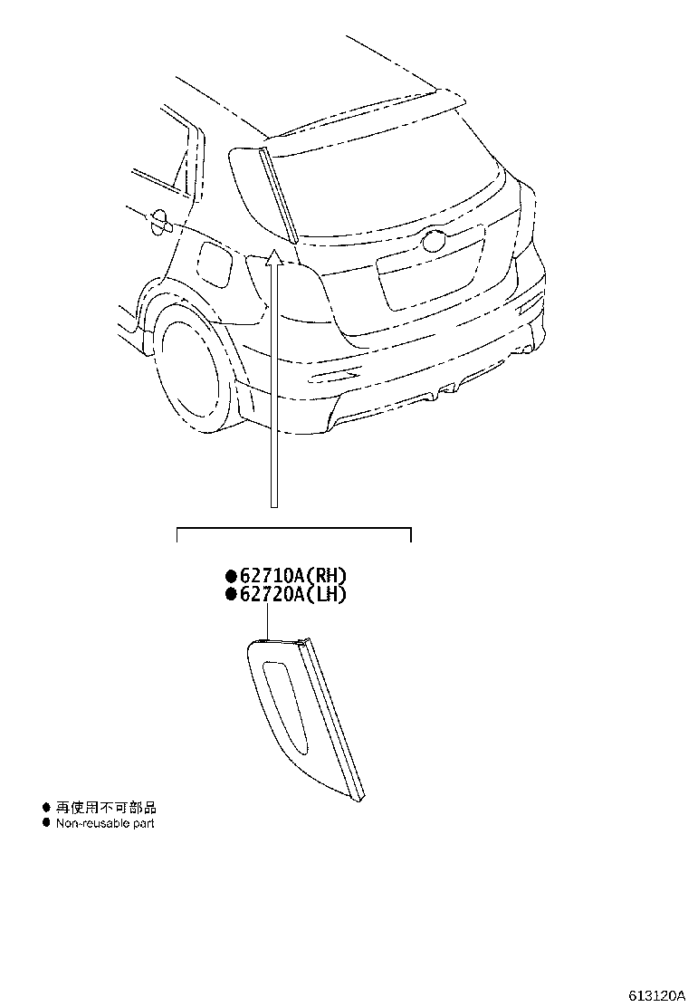 Toyota 62720-02080 WINDOW ASSY, QUARTER, LH