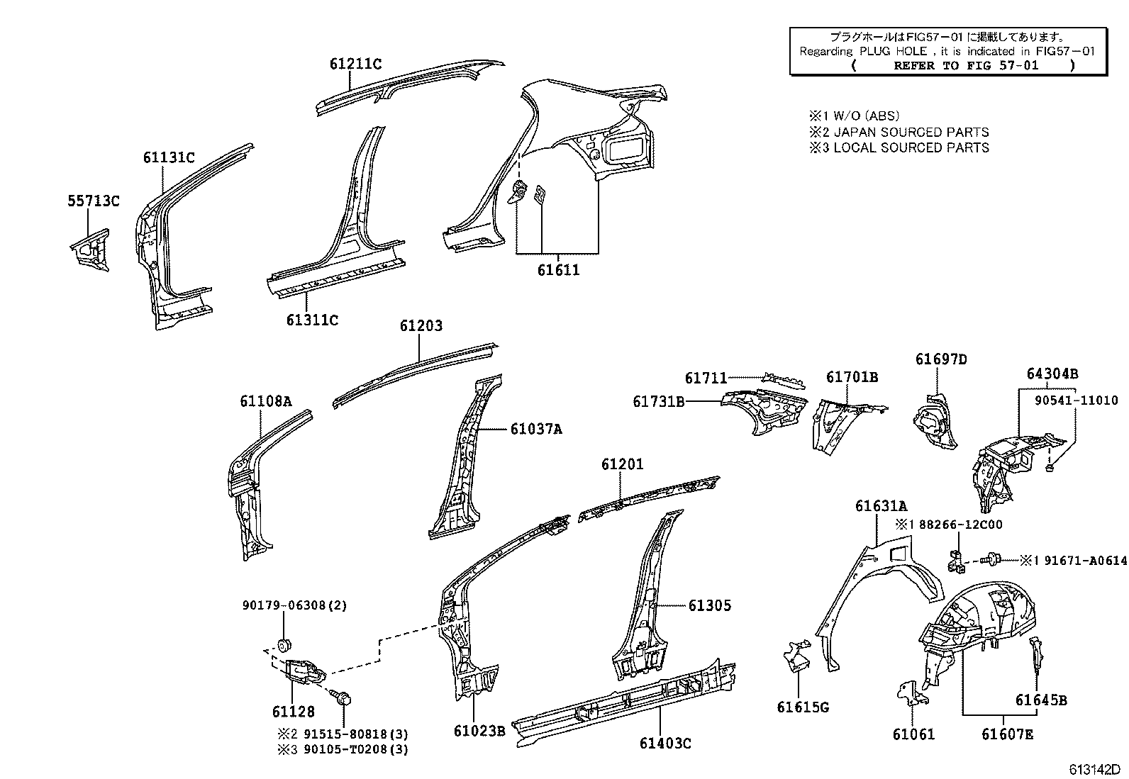 55713-02100 PANEL, COWL TOP SIDE, RH product image