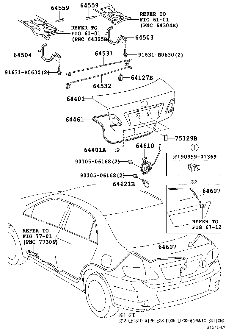 Toyota 64401-12C80 PANEL SUB-ASSY, LUGGAGE COMPARTMENT DOOR