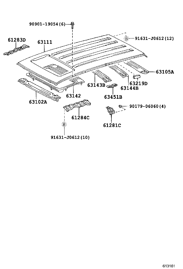 63239-60010 STOPPER, SLIDING ROOF PANEL product image