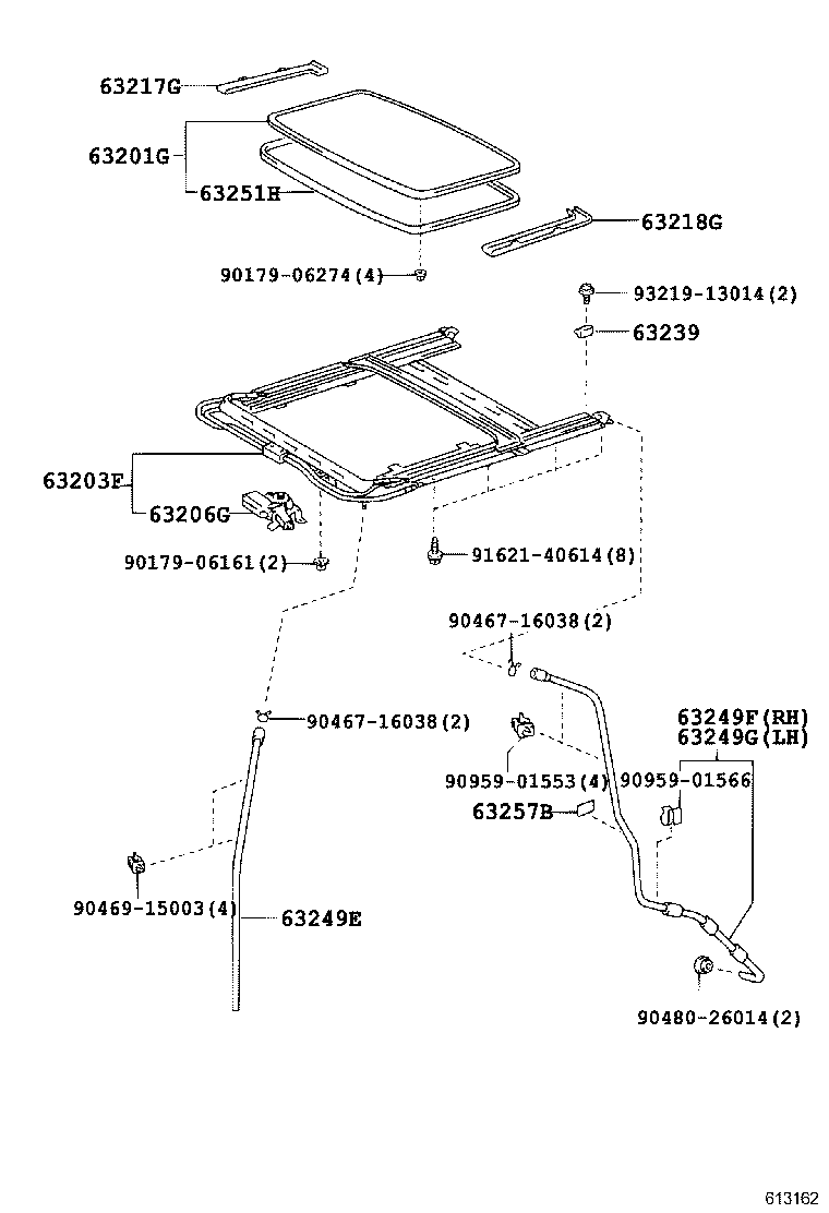 63239-60010 STOPPER, SLIDING ROOF PANEL product image