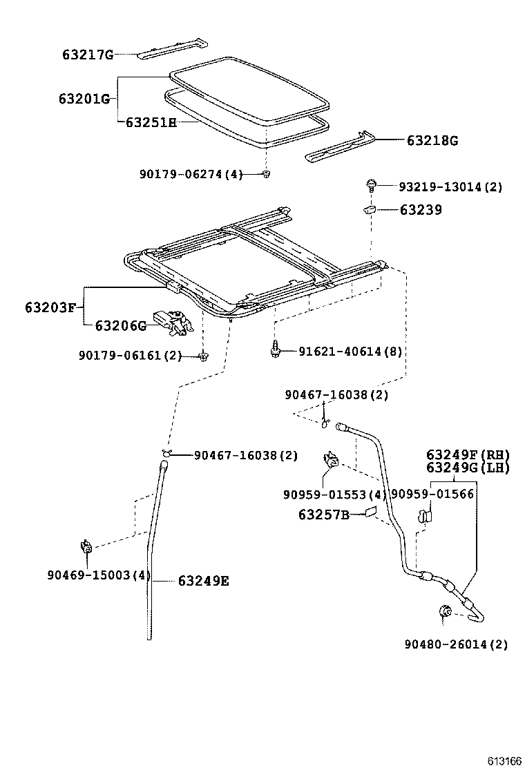 63204-60040 GLASS SUB-ASSY, SLIDING ROOF product image