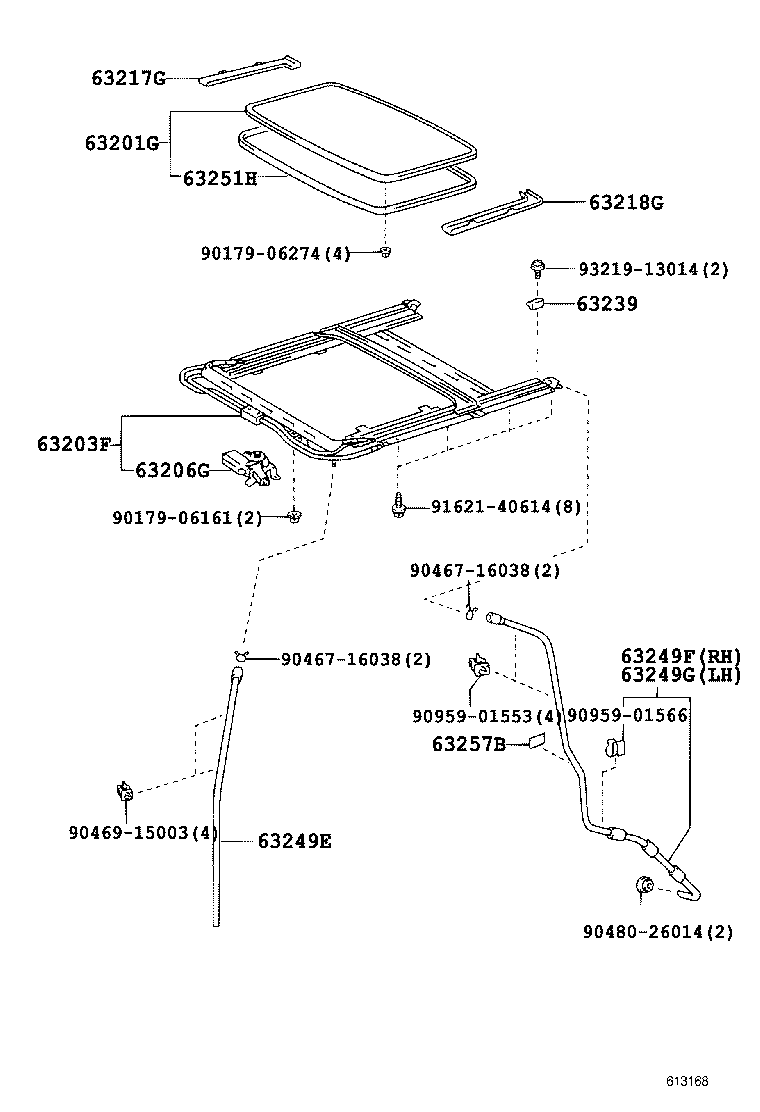 63409-60060-J0 SUPPORT SUB-ASSY, ROOF RACK, CENTER product image