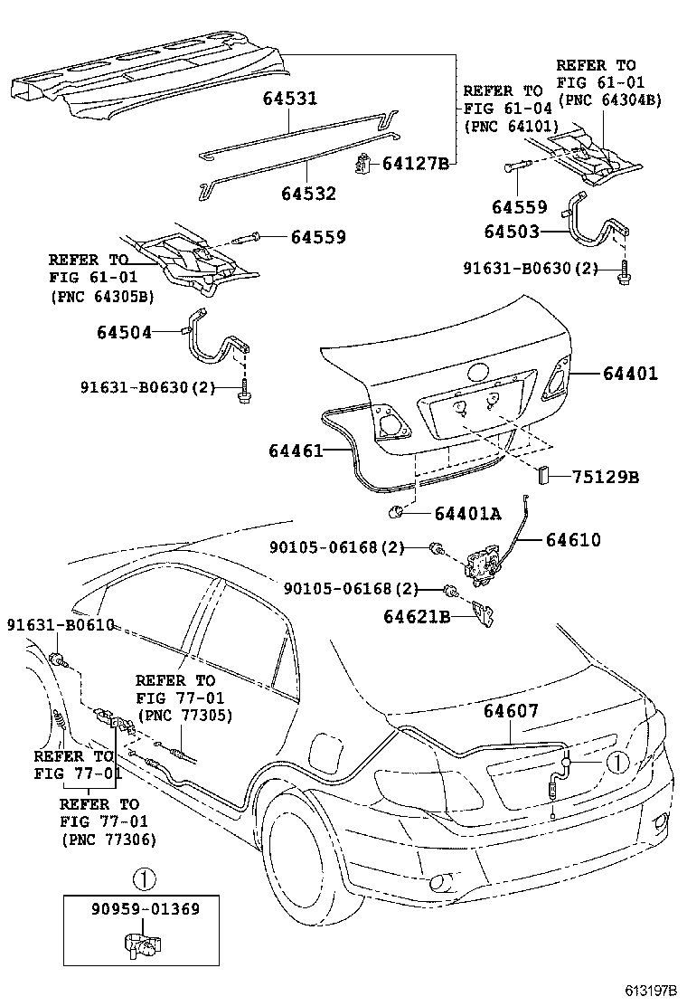 Toyota 64401-02800 PANEL SUB-ASSY, LUGGAGE COMPARTMENT DOOR