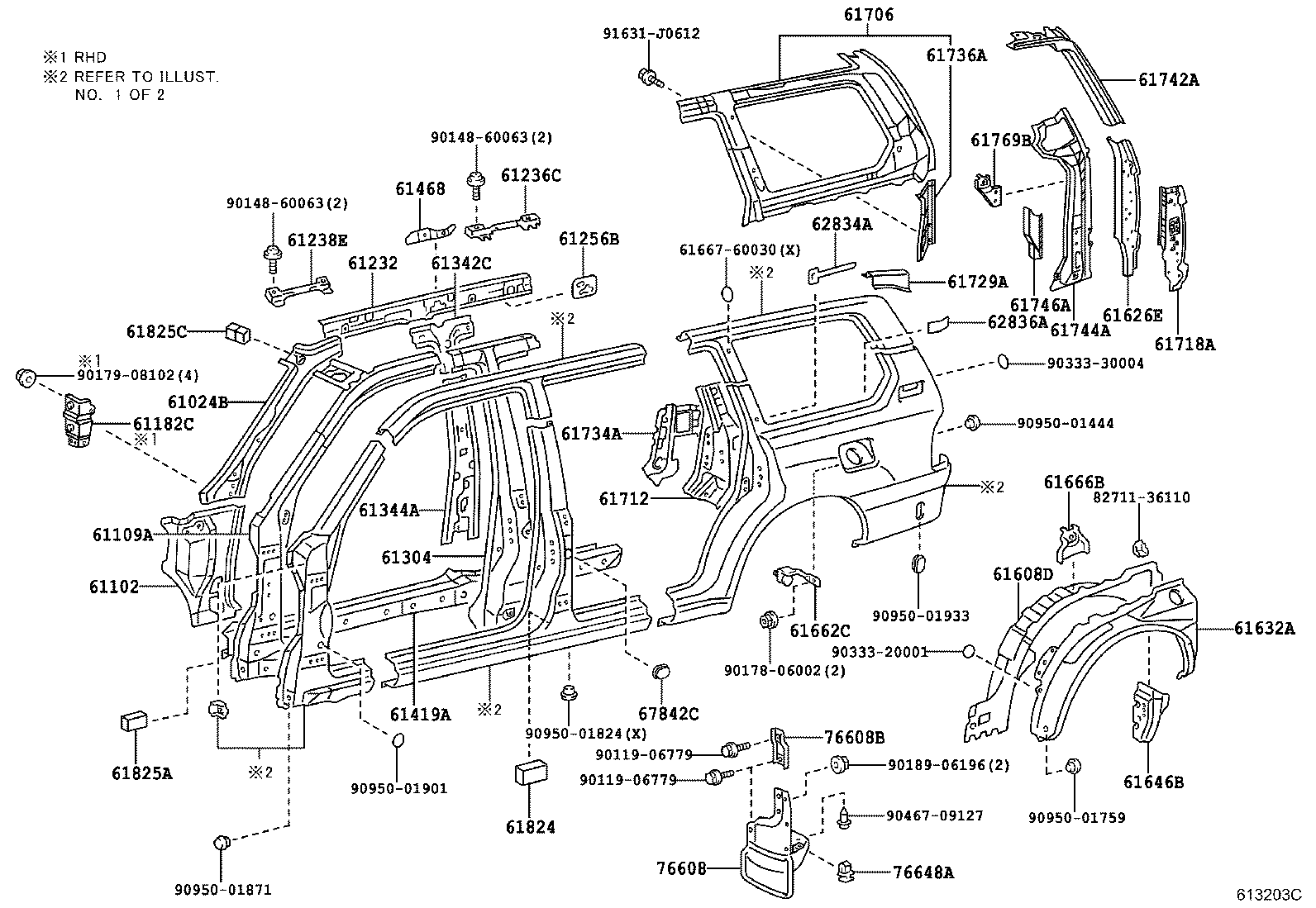 61718-60030 REINFORCEMENT, QUARTER PANEL EXTENSION, LH product image