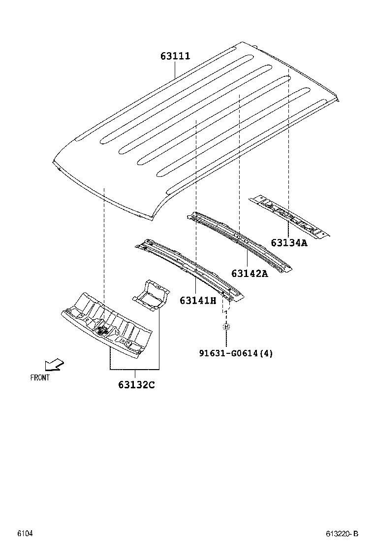 63111-B2290 PANEL, ROOF product image