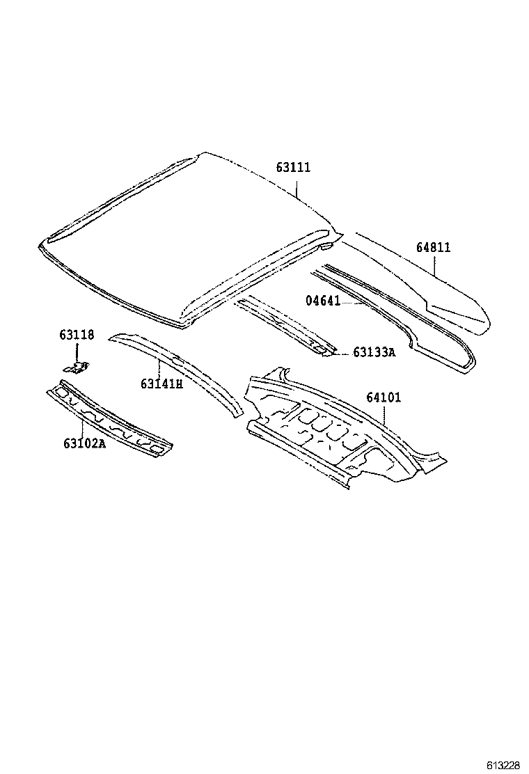 63111-12340 PANEL, ROOF product image