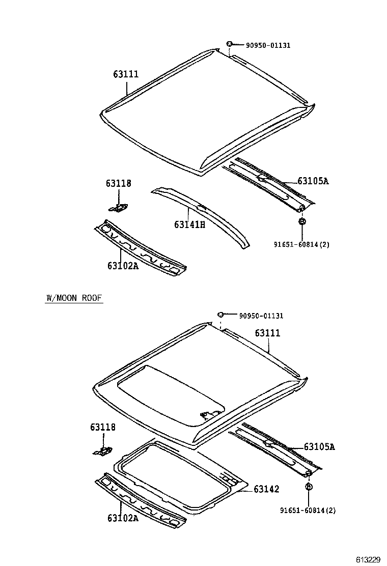 63111-12340 PANEL, ROOF product image