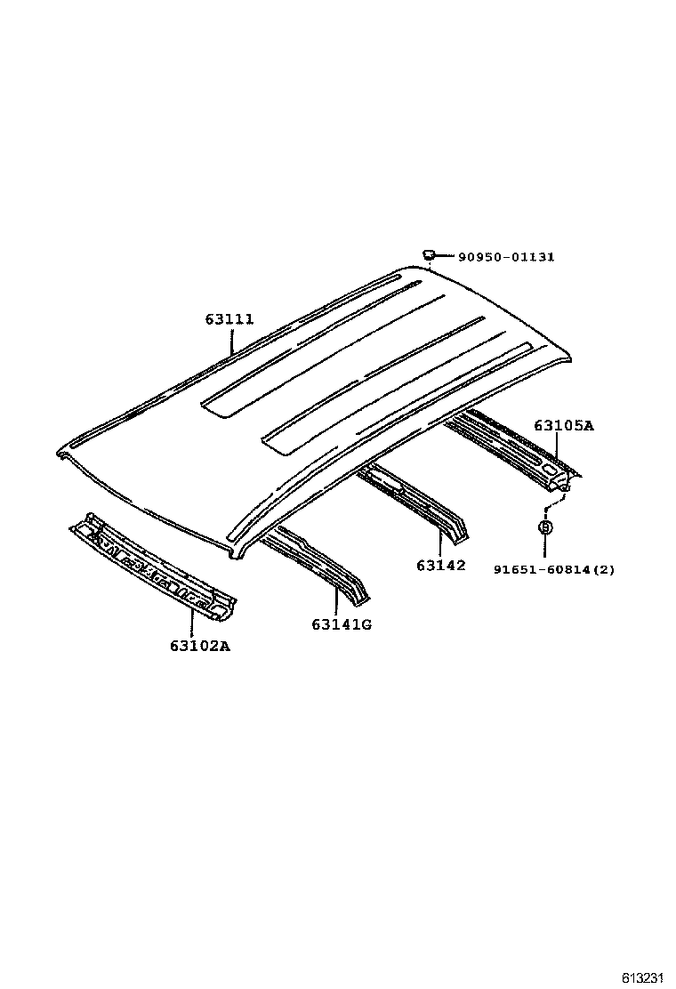 63111-12340 PANEL, ROOF product image