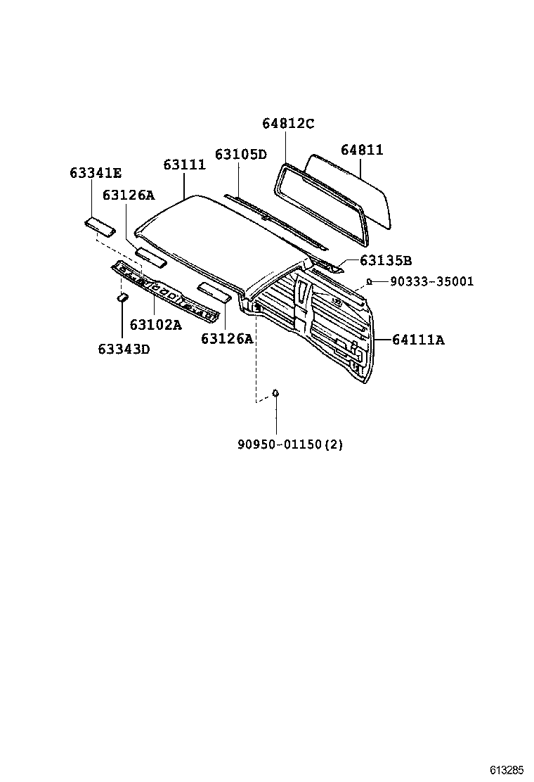 63102-04040 PANEL SUB-ASSY, WINDSHIELD HEADER product image