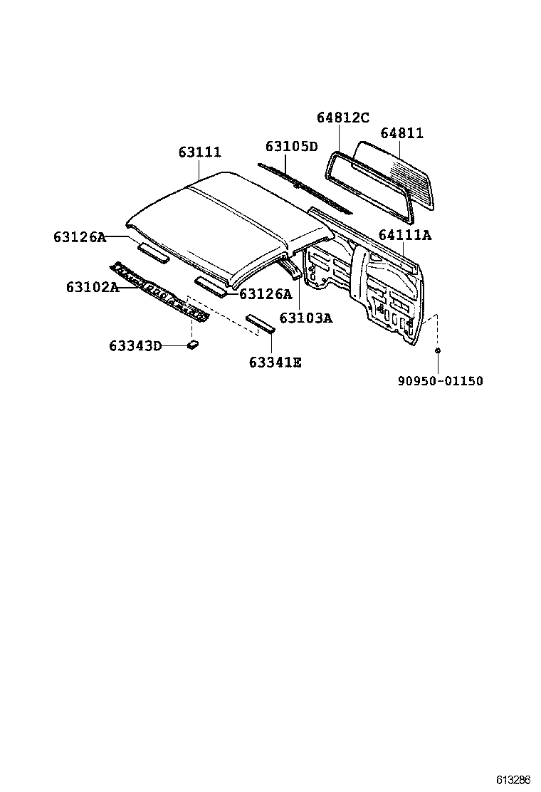 63102-04040 PANEL SUB-ASSY, WINDSHIELD HEADER product image