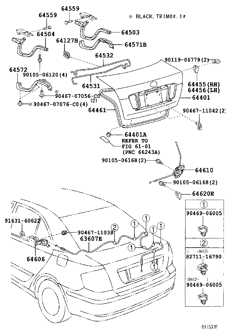 64455-20020 CUSHION, LUGGAGE COMPARTMENT DOOR SIDE, RH product image