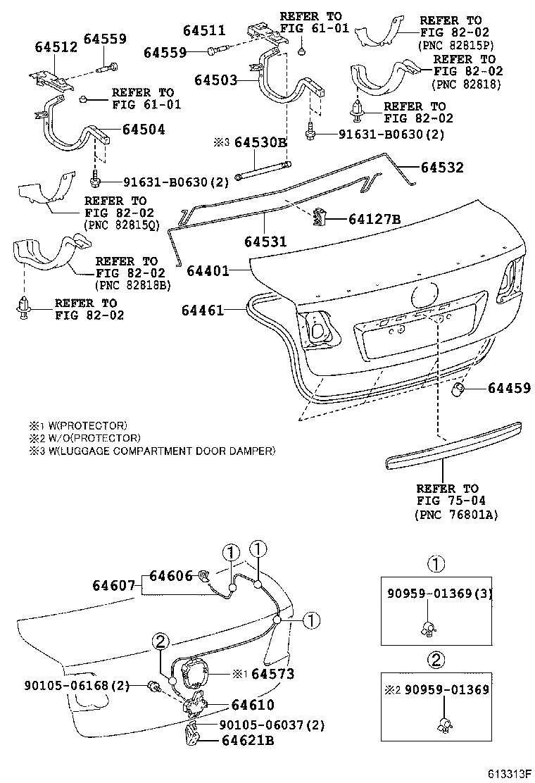 64532-05070 BAR, LUGGAGE DOOR HINGE TORSION, LH product image