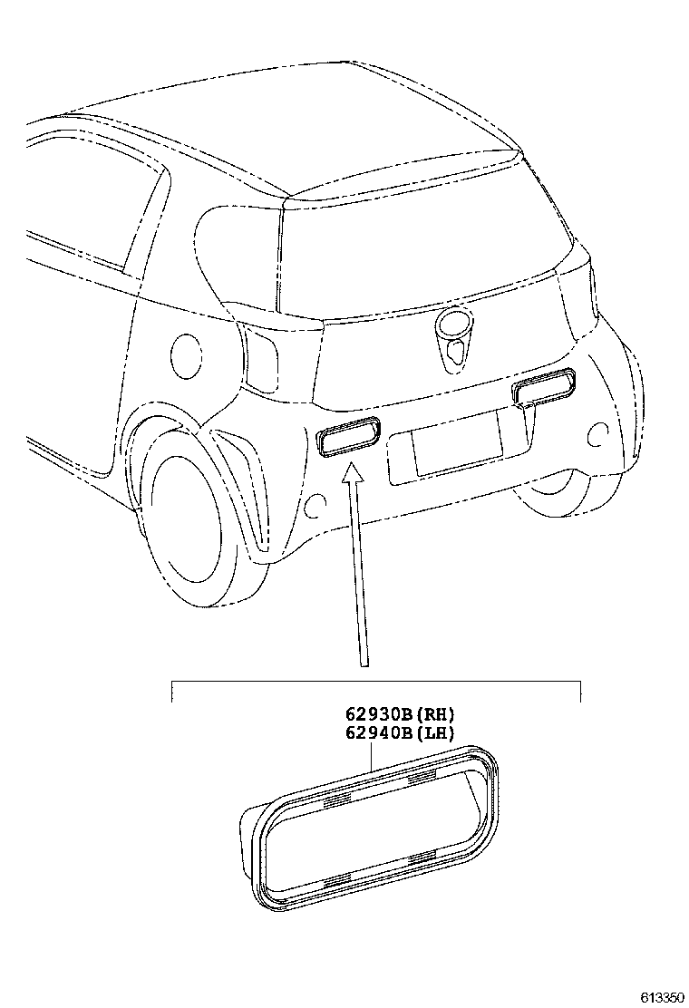 62940-30150 DUCT ASSY, QUARTER VENT, RH product image