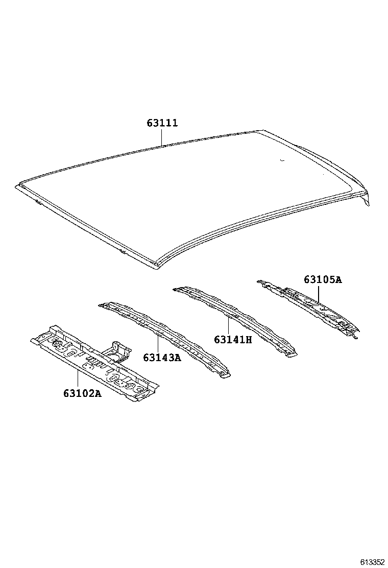 63111-74010 PANEL, ROOF product image