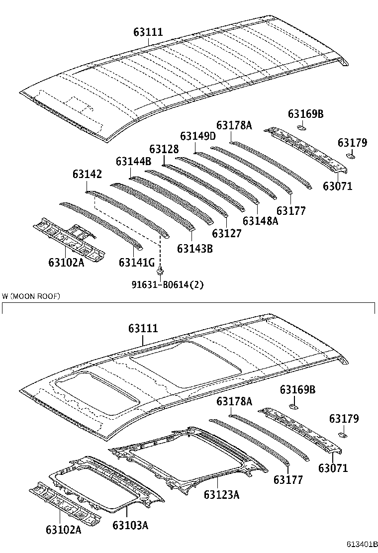 63111-58040 PANEL, ROOF product image