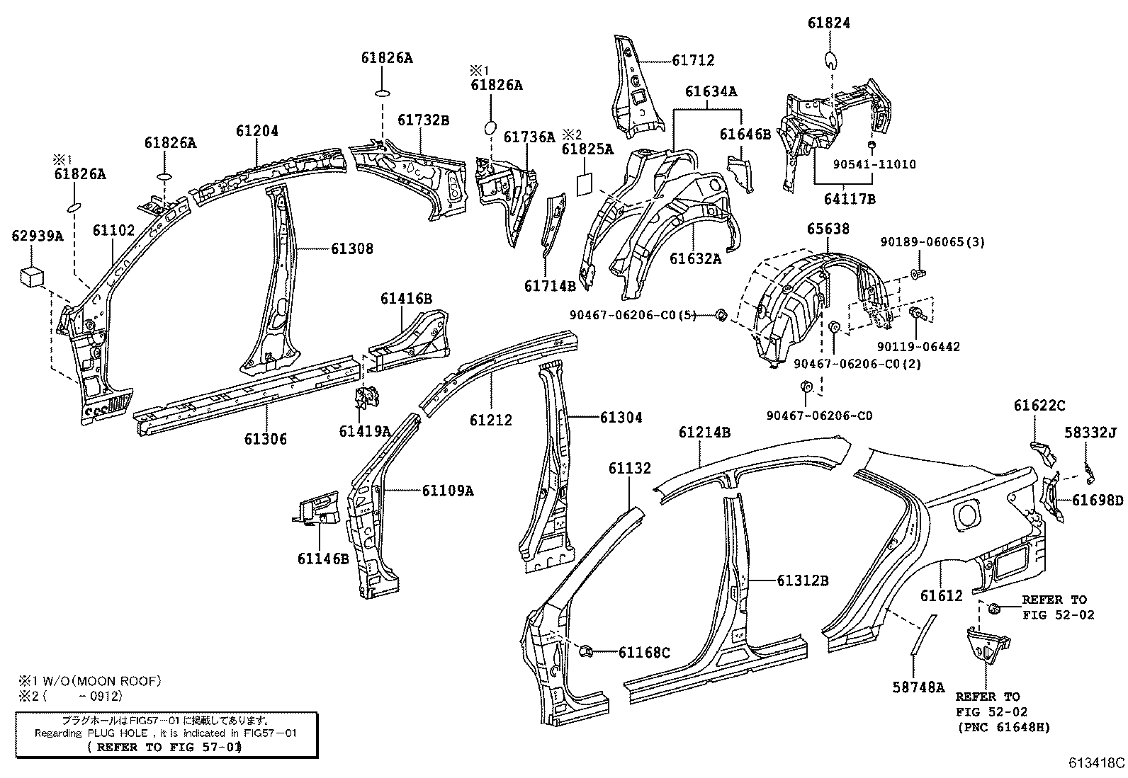 61311-33060 PILLAR, CENTER BODY, OUTER RH product image