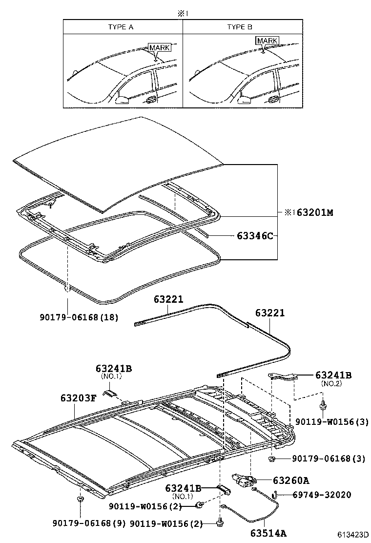 63111-0F100 PANEL, ROOF product image