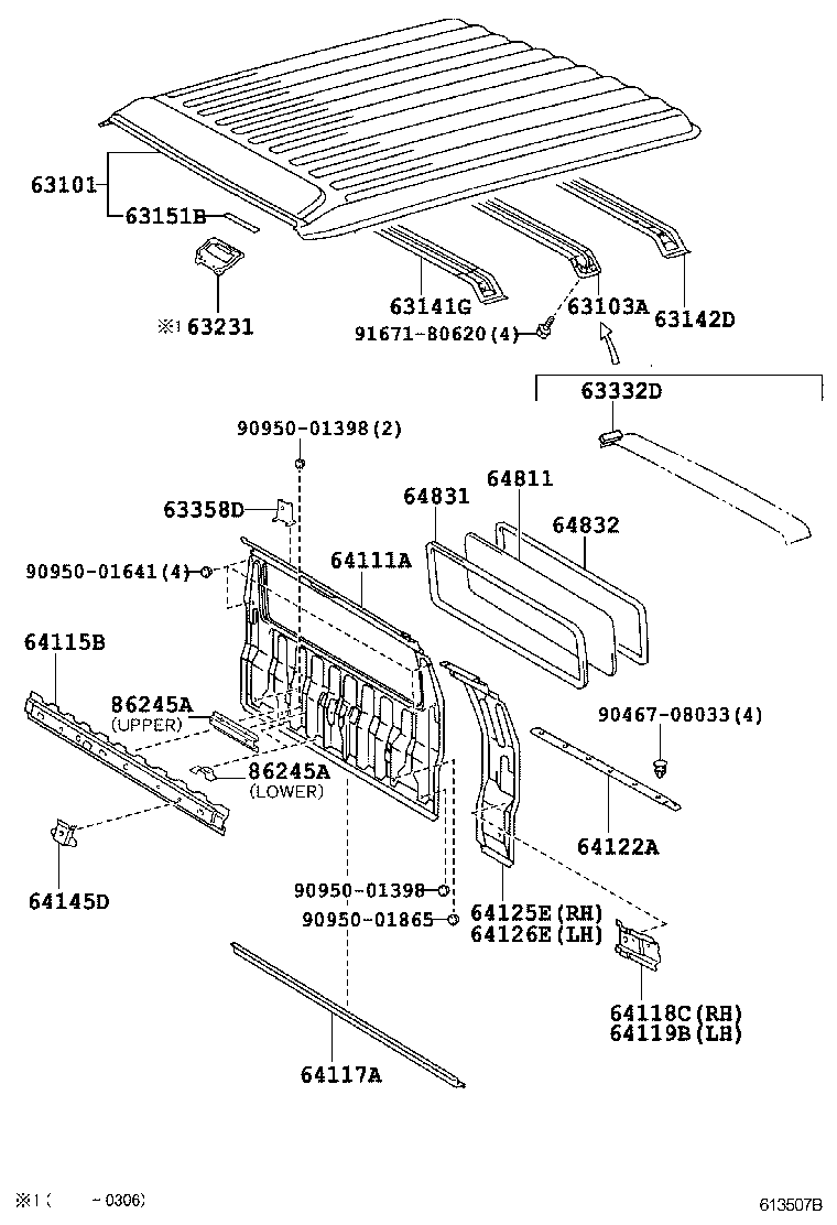 63021-37020 REINFORCEMENT SUB-ASSY, ROOF PANEL product image
