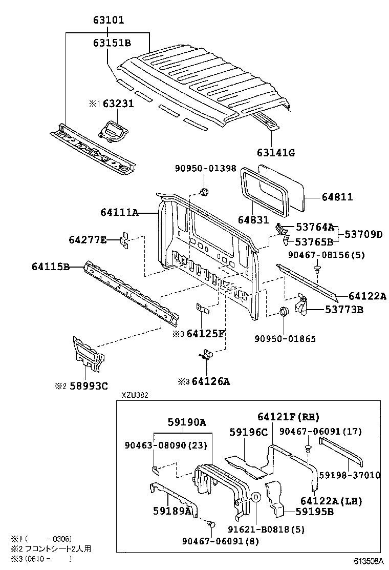 63021-37020 REINFORCEMENT SUB-ASSY, ROOF PANEL product image