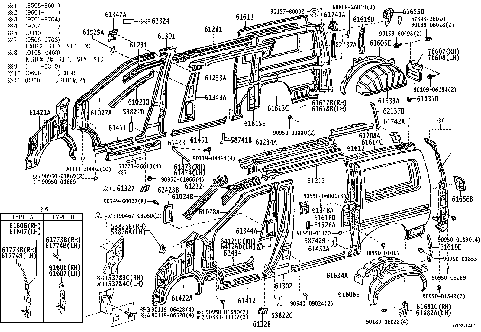 61027-26090 PILLAR SUB-ASSY, FRONT BODY, OUTER RH product image
