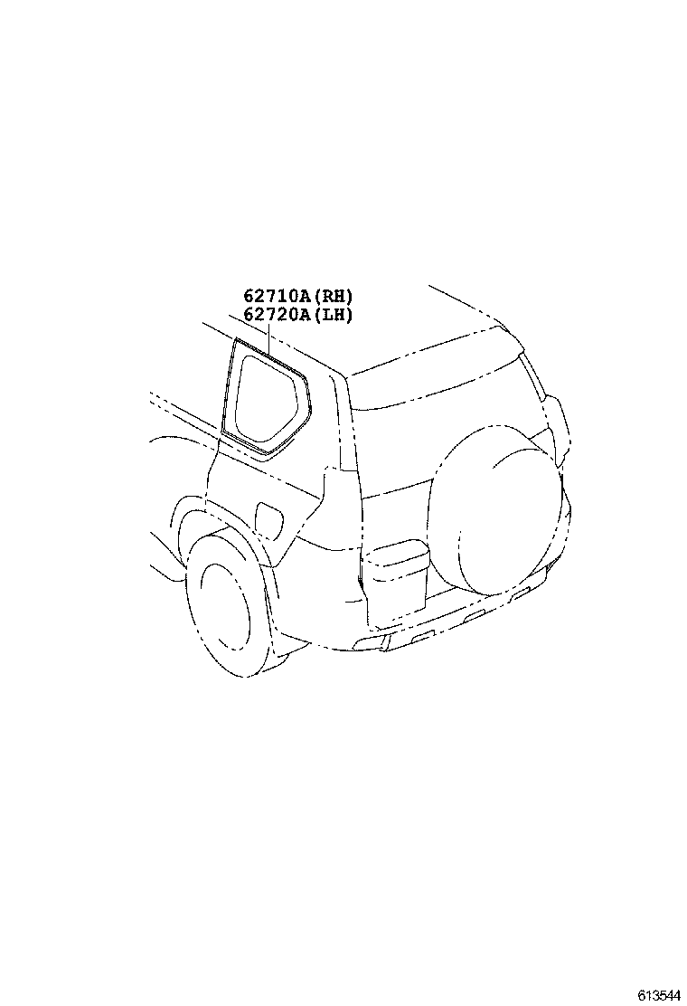 62710-60C70 WINDOW ASSY, QUARTER, RH product image