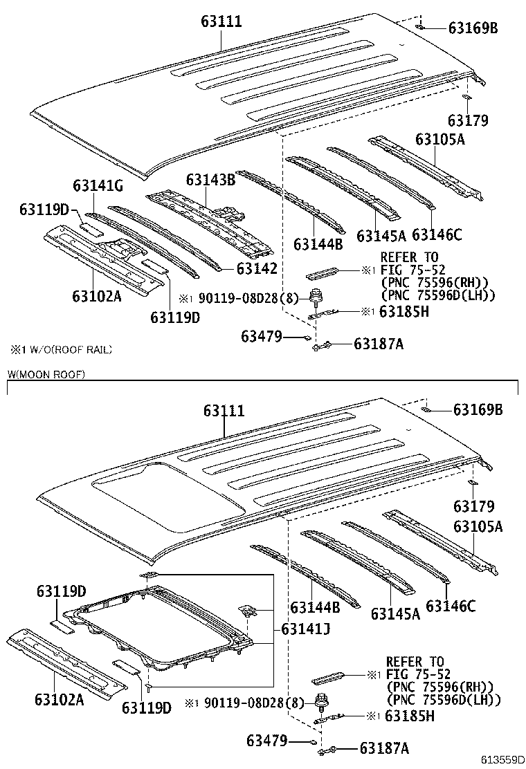 Toyota 63141-35060 REINFORCEMENT, ROOF PANEL, NO.2