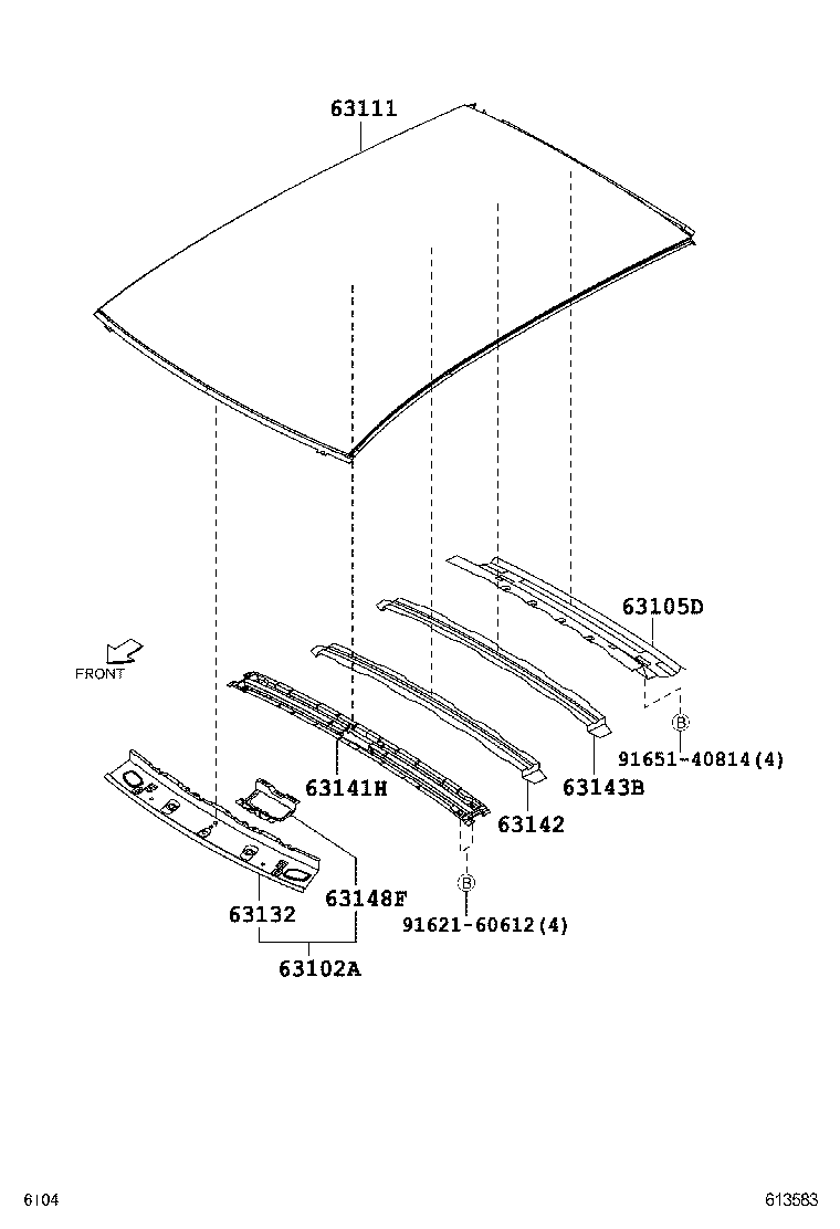 63111-B1010 PANEL, ROOF product image