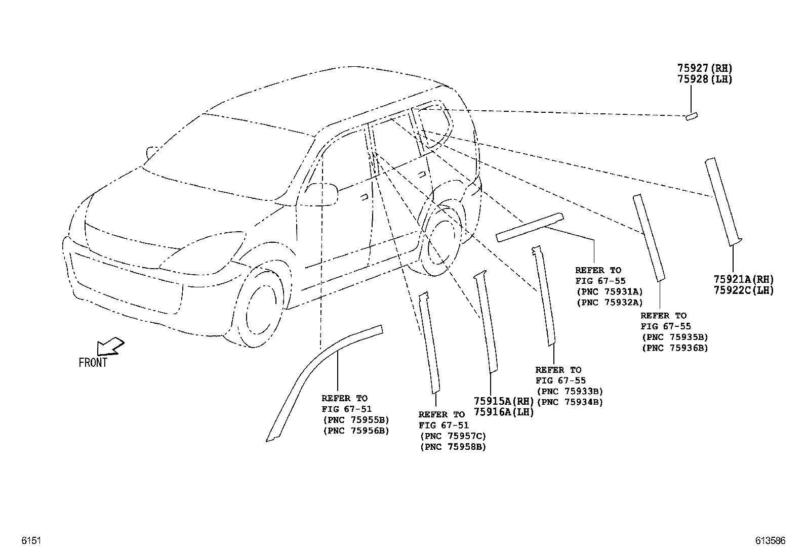 61311-BZ021 PILLAR, CENTER BODY, OUTER RH product image