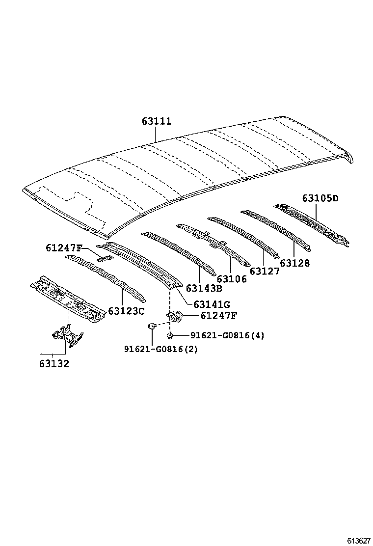 63111-0M030 PANEL, ROOF product image