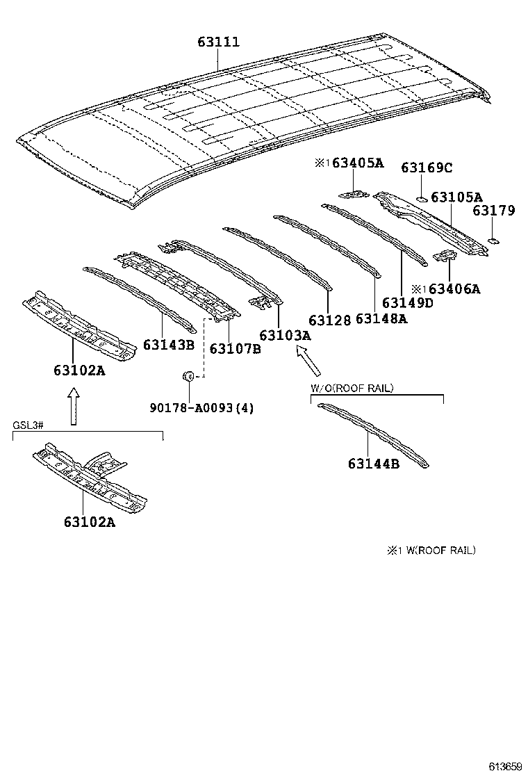63111-08070 PANEL, ROOF product image