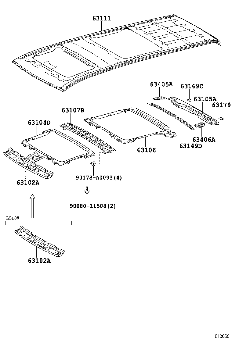 63111-08070 PANEL, ROOF product image