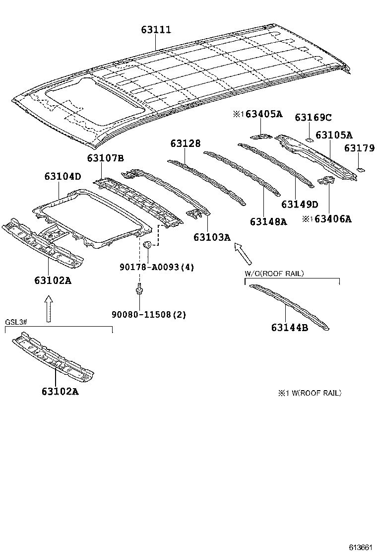 63111-08070 PANEL, ROOF product image