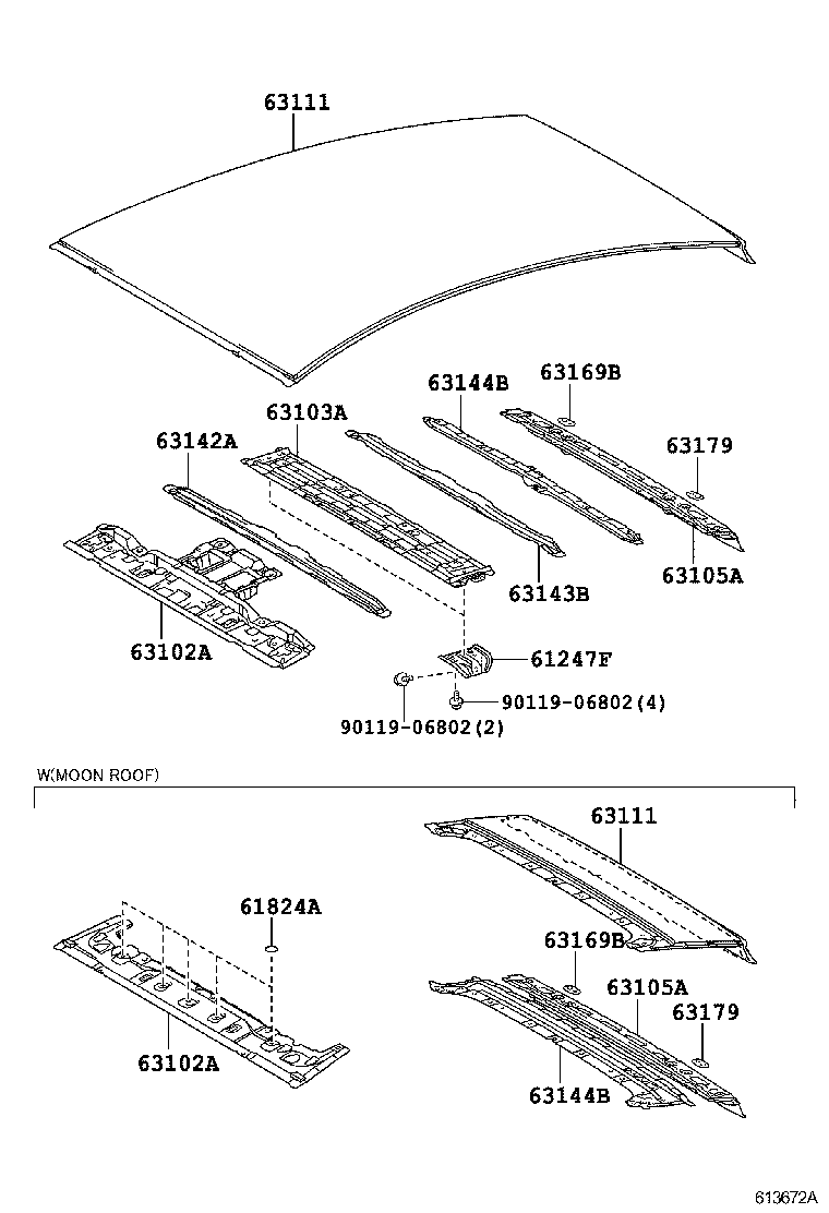 63202-47040-B0 RAIL SUB-ASSY, SLIDE ROOF product image