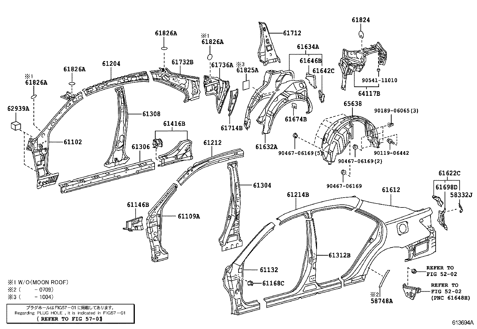 61311-06060 PILLAR, CENTER BODY, OUTER RH product image