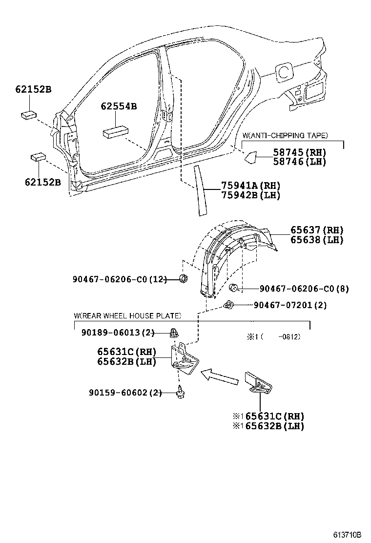 61631-12450 PANEL, QUARTER WHEEL HOUSE, OUTER RH product image
