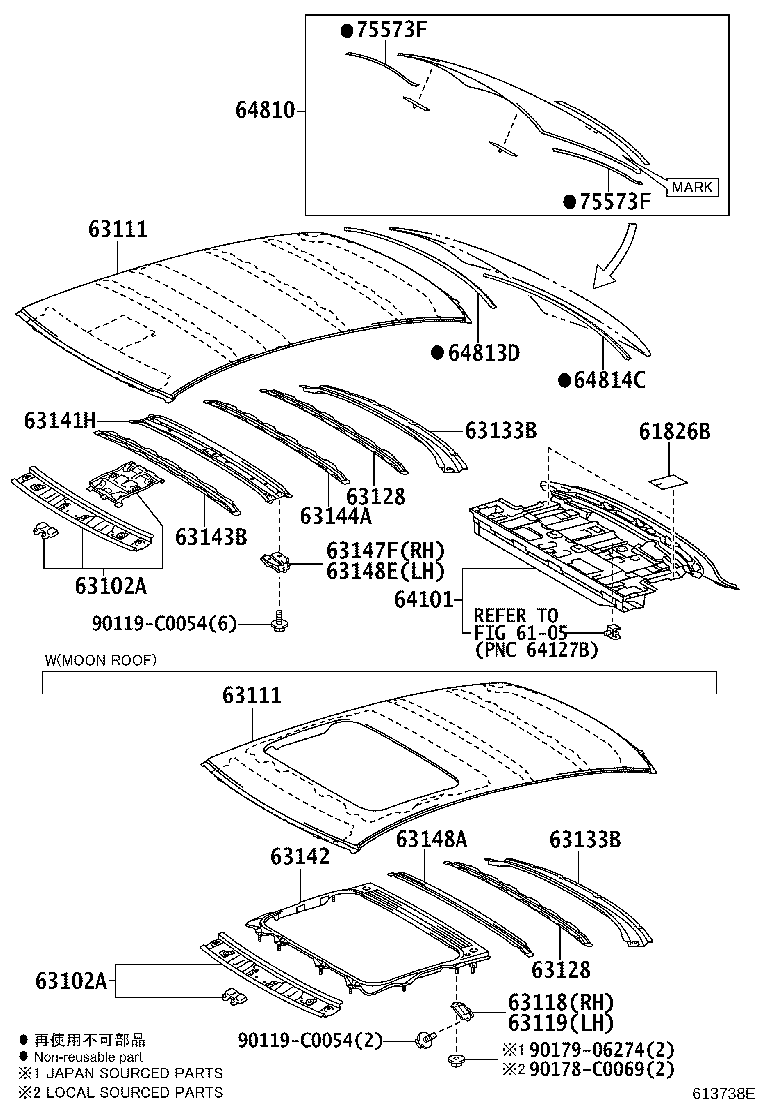 63142-0P901 REINFORCEMENT, ROOF PANEL, NO.2 product image