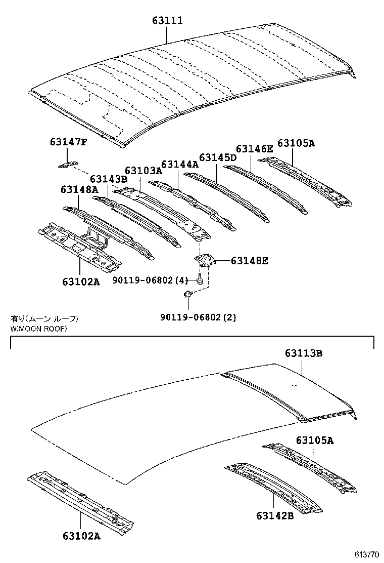 63111-52270 PANEL, ROOF product image