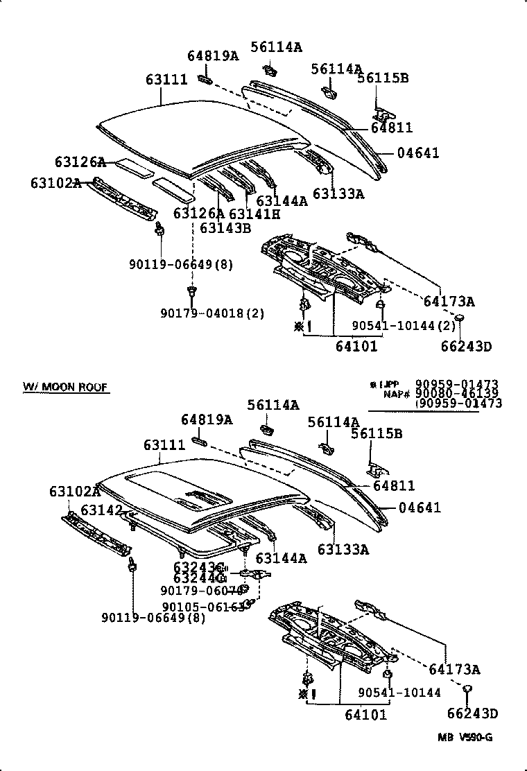 63241-32010 BRACKET, SLIDING ROOF HOUSING FRONT MOUNTING, RH product image