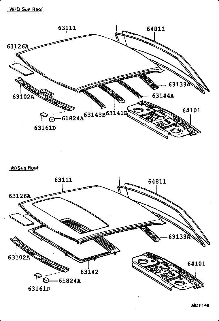 63102-03020 PANEL SUB-ASSY, WINDSHIELD HEADER product image