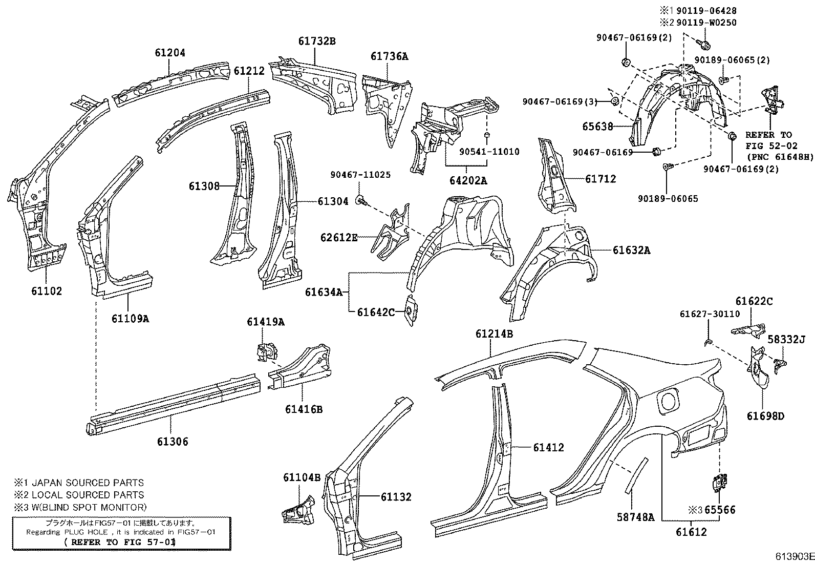 61631-33100 PANEL, QUARTER WHEEL HOUSE, OUTER RH product image