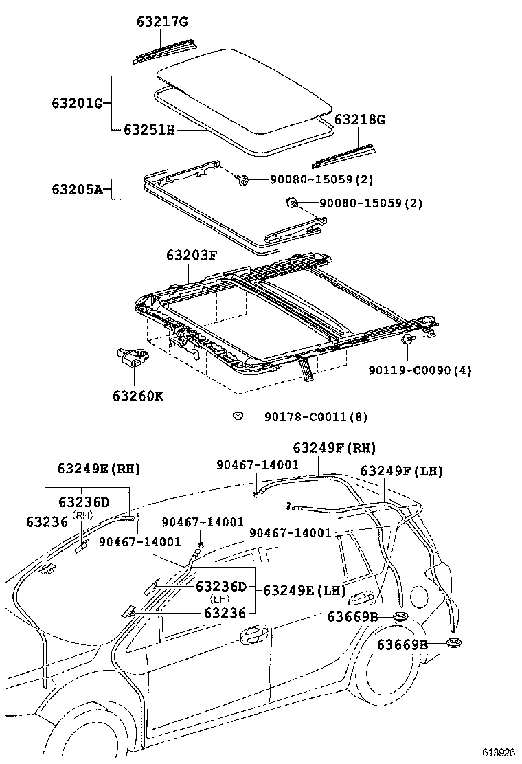 63105-0F030 FRAME SUB-ASSY, BACK DOOR OPENING product image